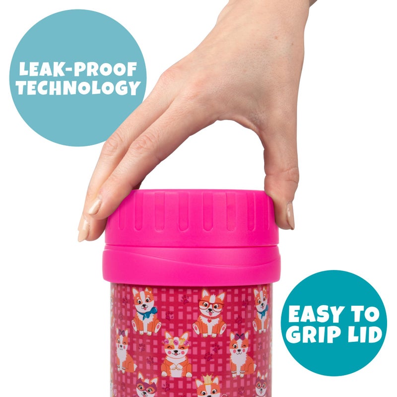 Bentology Kids Complete Pink Corgi Lunch Box Kit - Insulated Soft Bag Sleeve, Convertible Tote Strap for Kids, 13oz Food Jar & Reusable Hard Ice Pack - Keeps Food Hot or Cold for Hours- Back to School Essential - Image 3